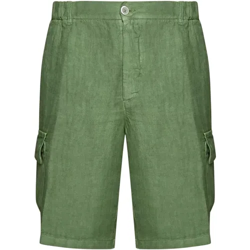 Linen Cargo Shorts , male, Sizes: 2XL - 120% lino - Modalova