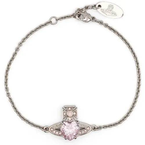 Crystal Chain Bracelet with Orb Charm , unisex, Sizes: ONE SIZE - Vivienne Westwood - Modalova