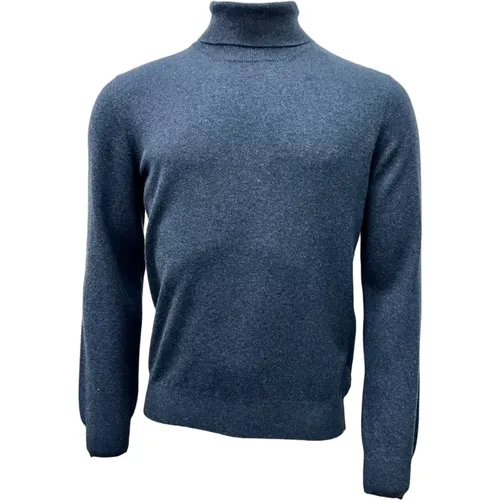 Merino/Cashmere Rollneck Sweater, Atlantic , male, Sizes: L, 3XL, 2XL, XL - Gran Sasso - Modalova