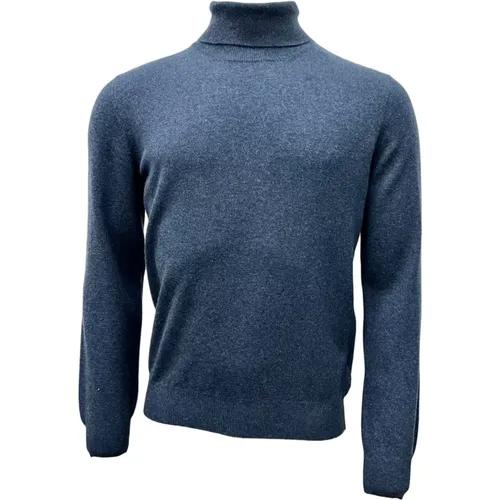 Merino/Cashmere Rollneck Sweater, Atlantic , male, Sizes: L, 3XL, XL - Gran Sasso - Modalova