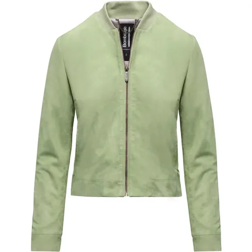 Twil Suede Leather Jacket , female, Sizes: S, M - BomBoogie - Modalova