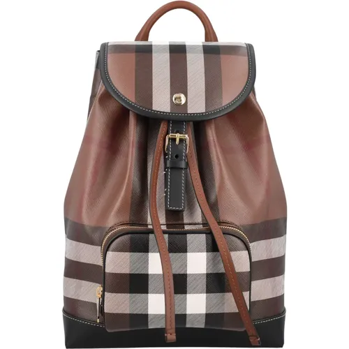 Iconic Check Pattern Leather Handbag , female, Sizes: ONE SIZE - Burberry - Modalova