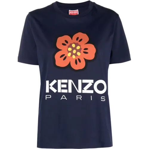 Blau Logo Loose Fit T-Shirt Kenzo - Kenzo - Modalova