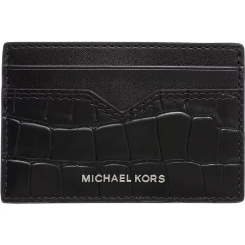 Plain Credit Card Holder with Logo , male, Sizes: ONE SIZE - Michael Kors - Modalova