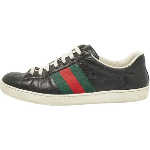 Pre-owned Sneakers, male, , Size: 8 1/2 US Pre-owned Leather sneakers - Gucci Vintage - Modalova