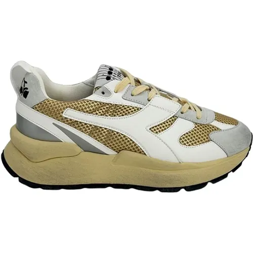 Goldene Weiße Mercury Elite Sneakers , Damen, Größe: 38 1/2 EU - Diadora - Modalova