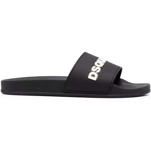 Sliders, male, , Size: 7 US Logo Slides for Men - Dsquared2 - Modalova