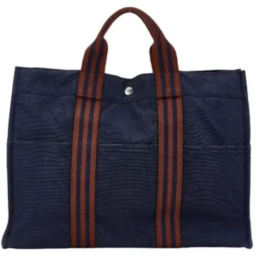 Pre-owned Tote Bags, female, , Size: ONE SIZE Pre-owned Canvas handbags - Hermès Vintage - Modalova