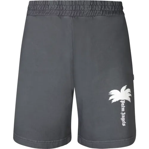 Graue Shorts Elastischer Bund Taschen - Palm Angels - Modalova