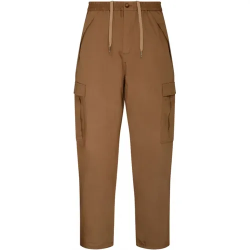 Straight Trousers, male, , Size: M Camel Cargo Trousers - Burberry - Modalova