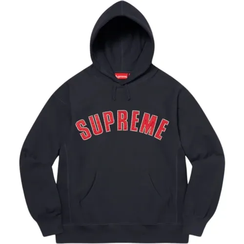 Limitierte Auflage Perlen Logo Kapuzenpullover Navy - Supreme - Modalova