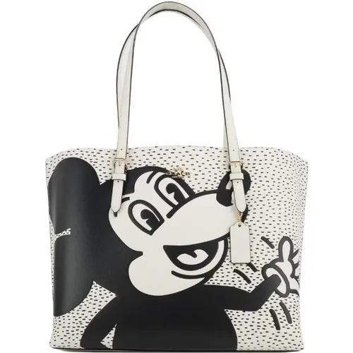 Tote Bags, female, , Size: ONE SIZE Mickey Mouse X Keith Haring Tote Bag - Coach - Modalova