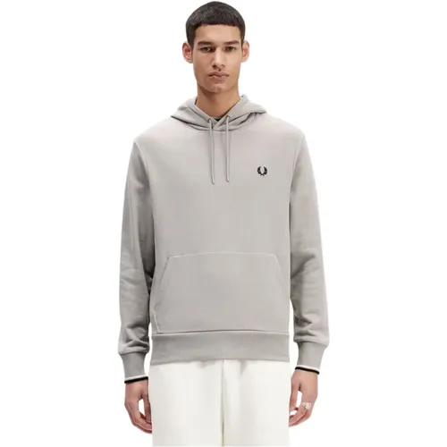 Hoodies, male, , Size: 2XL Hooded Sweatshirt with Ribbed Trims - Fred Perry - Modalova