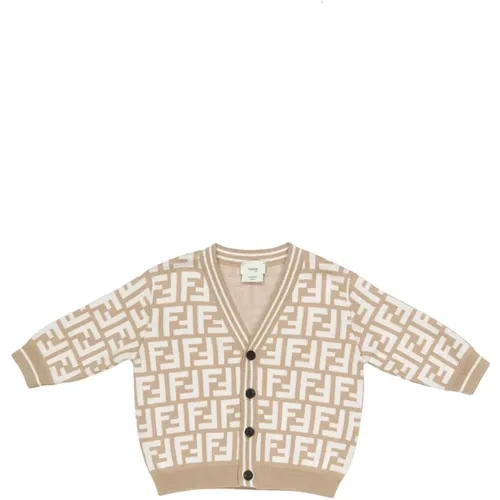 Monogram V-Neck Cardigan Sweater Braun - Fendi - Modalova
