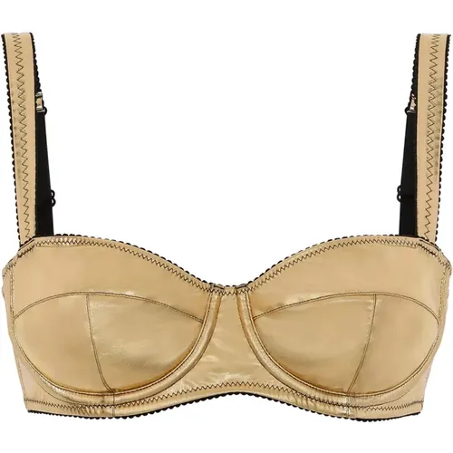 Bras, female, , Size: L Balconette Bra in Laminated Jersey - Dolce & Gabbana - Modalova