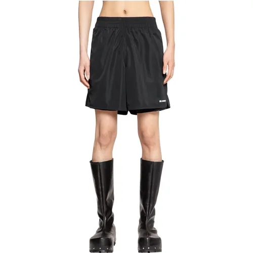 Schwarze Elastische Taille Kordelzug Shorts - Jil Sander - Modalova