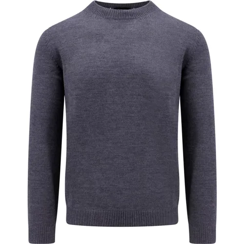 Stylish Grey Merino Wool Sweater , male, Sizes: L - Roberto Collina - Modalova