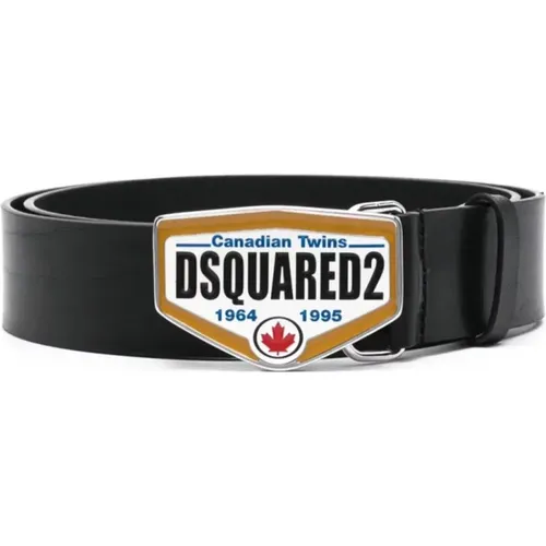 Belts, male, , Size: 80 CM Leather Twins Belt - Dsquared2 - Modalova