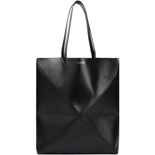 Tote Bags, male, , Size: ONE SIZE Puzzle Fold Large Tote Bag - Loewe - Modalova
