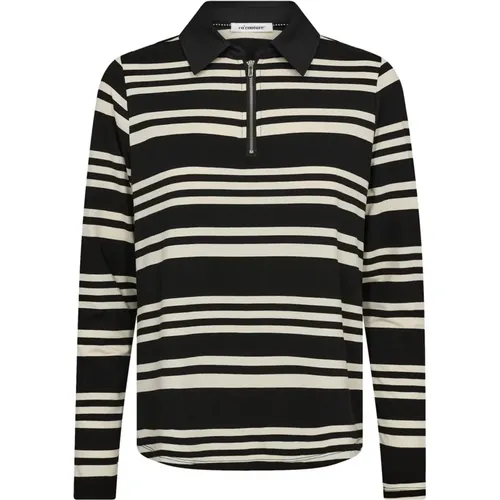 Sporty Stripe Polo Blouse Top , Damen, Größe: M - Co'Couture - Modalova