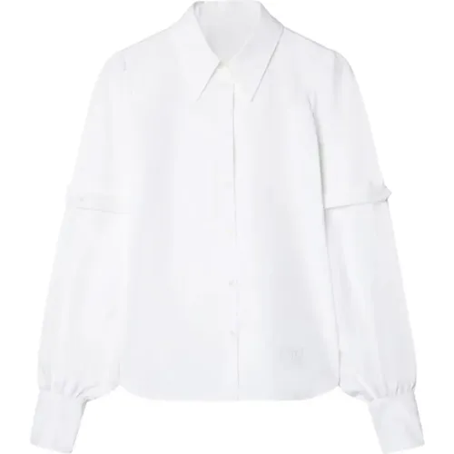 Off , Weißes Popeline-Trägershirt , Damen, Größe: S - Off White - Modalova