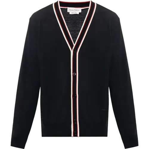 Cardigans, male, , Size: L Wool Cardigan - alexander mcqueen - Modalova