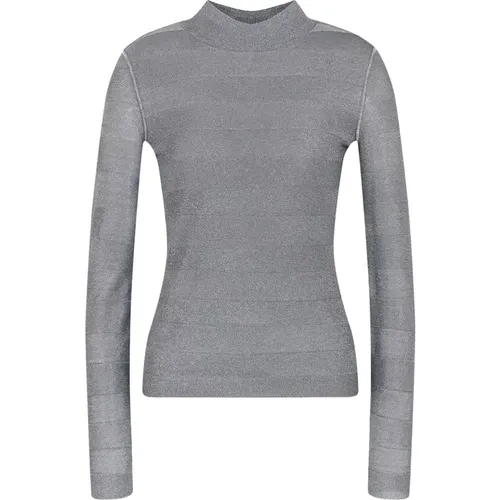 Gestreifter Pullover Hoher Kragen Lange Ärmel , Damen, Größe: S - Emporio Armani - Modalova