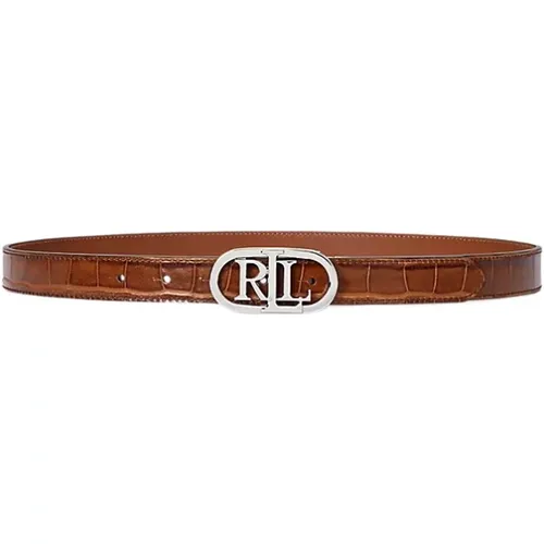 Belts, female, , Size: S Embossed Reversible Belt with Logo - Ralph Lauren - Modalova