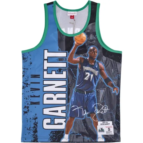 Sportswear, male, , Size: L Kevin Garnett Basketball Tank Top - Mitchell & Ness - Modalova