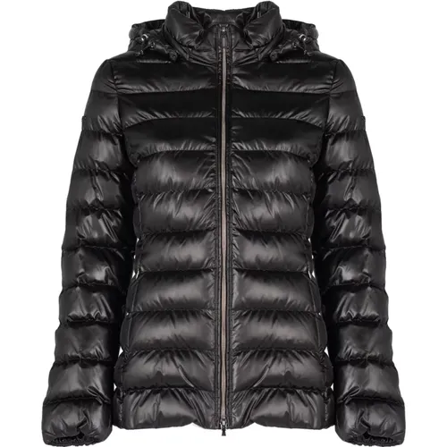 Figurbetonte Jacke mit abnehmbarer Kapuze , Damen, Größe: XS - Geox - Modalova