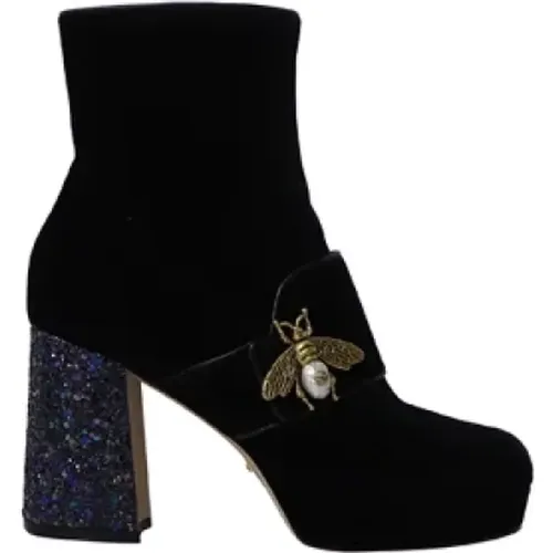 Velvet Bee Boots , female, Sizes: 6 1/2 UK - Gucci Vintage - Modalova