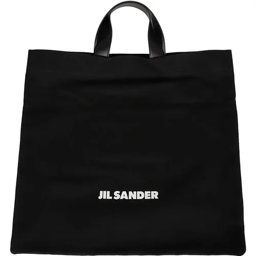 Leather Trim Tote Bag , male, Sizes: ONE SIZE - Jil Sander - Modalova