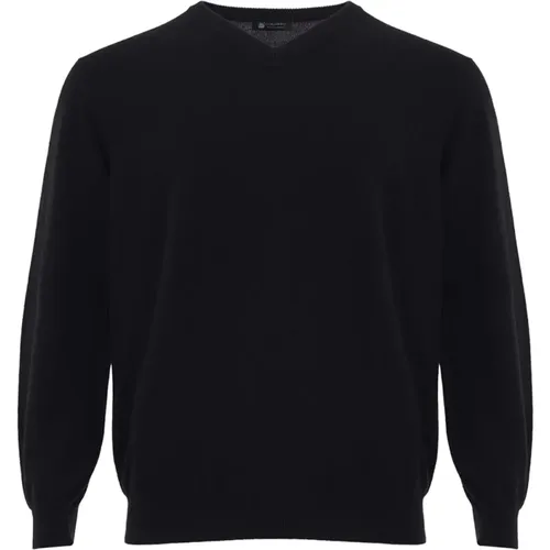 V-Neck Kid Cashmere Sweater , male, Sizes: XL, 3XL - Colombo - Modalova