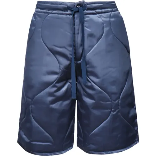 Casual Shorts, male, , Size: L Quilted Satin Elastic Waist Shorts - JW Anderson - Modalova