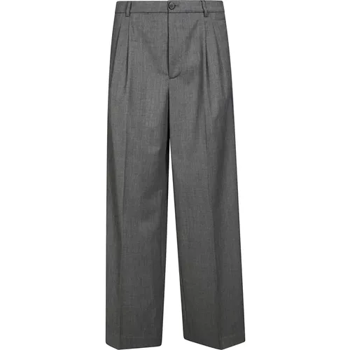 AMARÁNTO, Wide Trousers, male, , Size: XL Lana Pleated Pants - Amaránto - Modalova