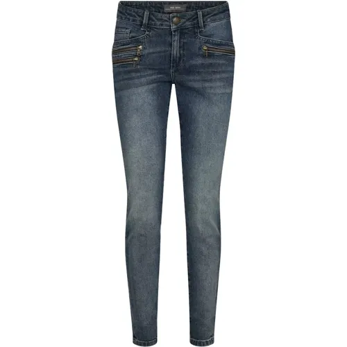 Slim-Fit Rock'n'Roll Jeans with Zipper Details , female, Sizes: W32, W25, W29, W30, W27, W28, W31, W26 - MOS MOSH - Modalova