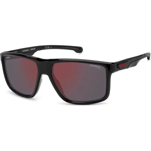 Sunglasses, male, , Size: 60 MM Red Sunglasses with Red Mirrored - Carrera - Modalova