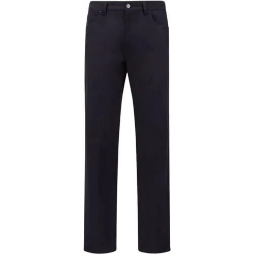 Navy Cotton Trousers Elegant Style , male, Sizes: S, M, L - Moncler - Modalova