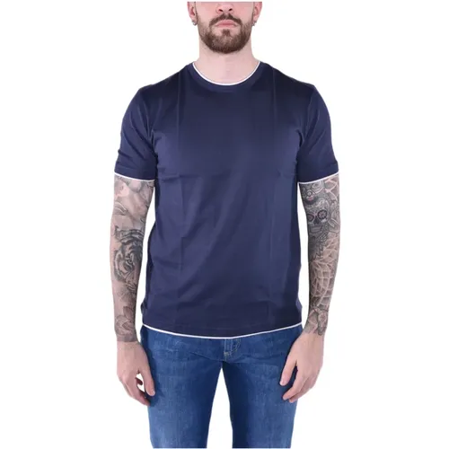Giza Cotton Crew Neck T-Shirt , male, Sizes: M, S, L - Eleventy - Modalova