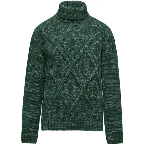 Diamond Pattern Wool Blend Turtleneck , male, Sizes: L, XL, 2XL, S, M - BomBoogie - Modalova