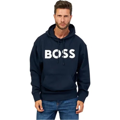 Hoodies, male, , Size: L Hoodie with Logo Print - Boss - Modalova