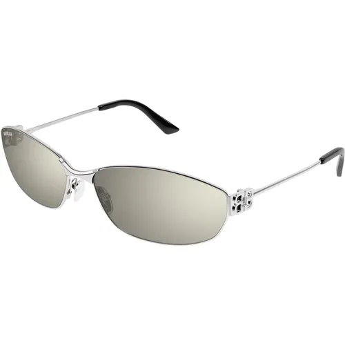 Ovale Sonnenbrille mit innovativem Scharnier , unisex, Größe: 65 MM - Balenciaga - Modalova