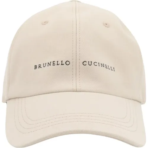 Embroidered Cotton Hat , male, Sizes: L, M - BRUNELLO CUCINELLI - Modalova