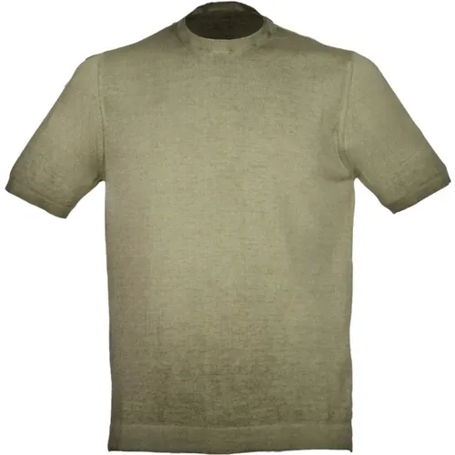 Olive Ribbed T-Shirt , male, Sizes: XL, M - Alpha Studio - Modalova