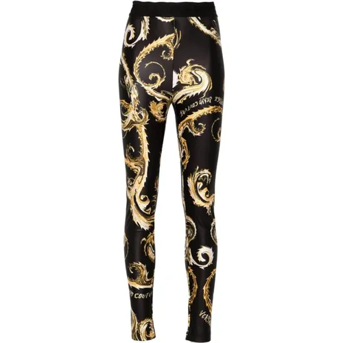 Schwarze Leggings für Frauen , Damen, Größe: 2XS - Versace Jeans Couture - Modalova