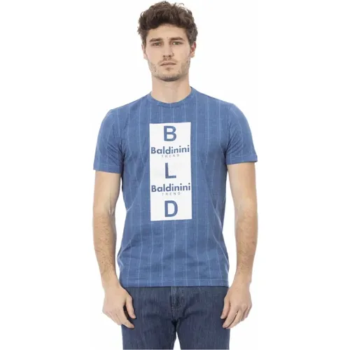 Trend T-shirt with Logo Pattern , male, Sizes: L, XS, S, M, XL - Baldinini - Modalova