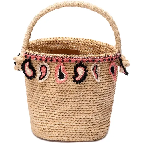 Light Natural Paisley Basket Bag , female, Sizes: ONE SIZE - Alanui - Modalova