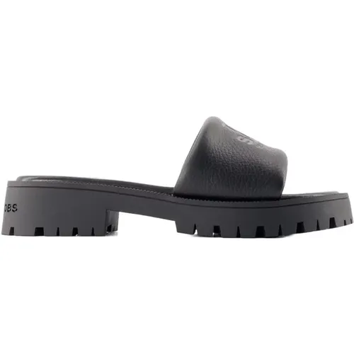 Sliders, female, , Size: 6 US Leather Slip-On Sandals - Marc Jacobs - Modalova