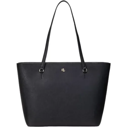 Elegant Textured Leather Tote Bag , female, Sizes: ONE SIZE - Ralph Lauren - Modalova