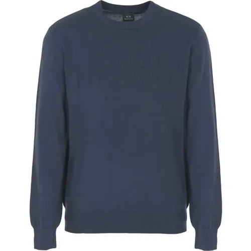 Pullover Blau , Herren, Größe: L - Armani Exchange - Modalova